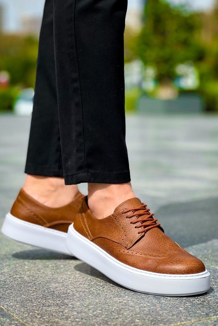 CH149 Changer Over Erkek Günlük Bağcıklı Cilt Klasik Ayakkabı CBT - Taba