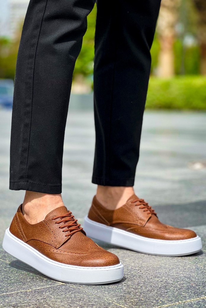 CH149 Changer Over Erkek Günlük Bağcıklı Cilt Klasik Ayakkabı CBT - Taba