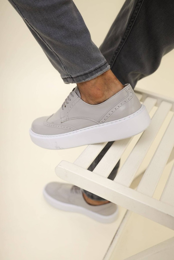 CH149 Changer Over Erkek Günlük Bağcıklı Rugan Klasik Ayakkabı RBT - Silver