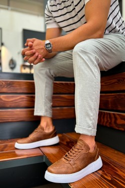 CH153 Oxford Erkek Günlük Bağcıklı Cilt Spor Sneaker Ayakkabı CBT - Taba CH153 Oxford Erkek Günlük Bağcıklı Cilt Spor Sneaker Ayakkabı CBT - Taba