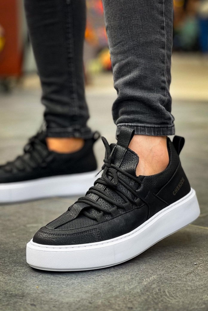 CH159 Saturn Erkek Günlük Bağcıklı Cilt Spor Sneaker Ayakkabı CBT - Siyah CH159 Saturn Erkek Günlük Bağcıklı Cilt Spor Sneaker Ayakkabı CBT - Siyah