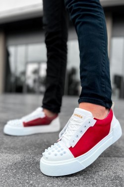 CH169 Thorn Erkek Günlük Bağcıklı Cilt Spor Sneaker Ayakkabı CBT - Beyaz/Kırmızı CH169 Thorn Erkek Günlük Bağcıklı Cilt Spor Sneaker Ayakkabı CBT - Beyaz/Kırmızı