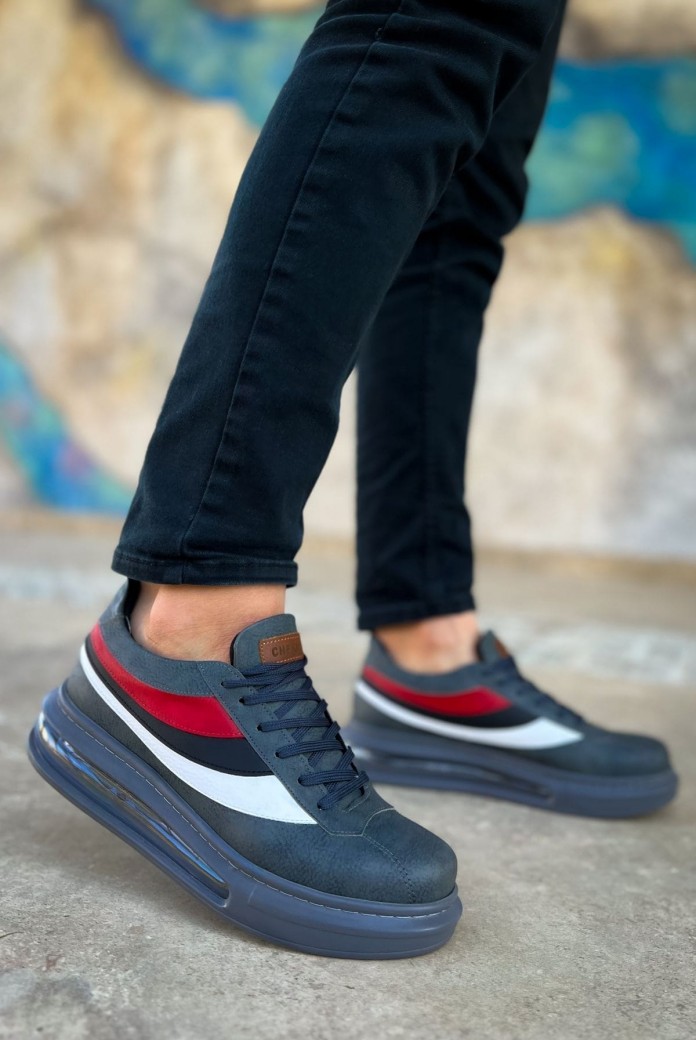 CH171 Ariaso Erkek Günlük Bağcıklı Cilt Spor Sneaker Ayakkabı CAT - Antrasit