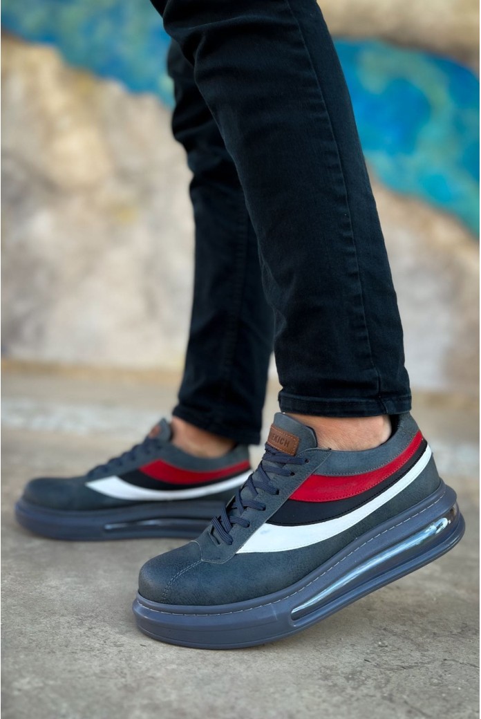 CH171 Ariaso Erkek Günlük Bağcıklı Cilt Spor Sneaker Ayakkabı CAT - Antrasit