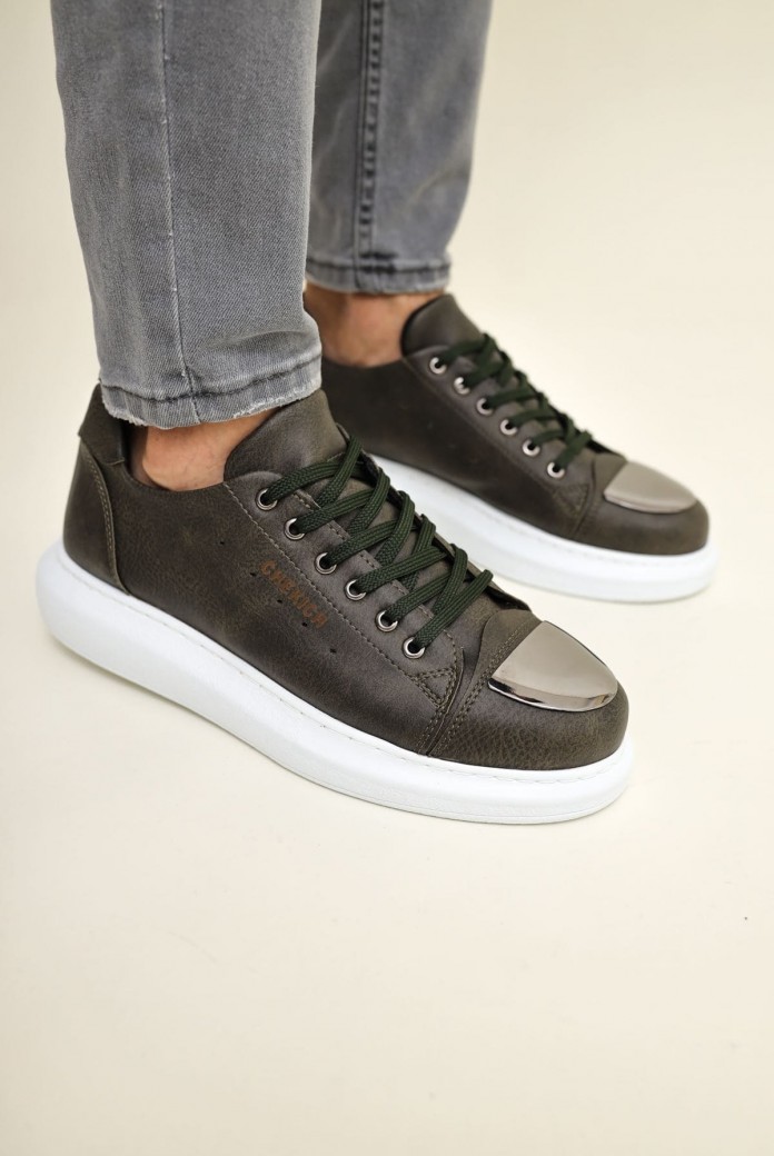 CH175 Mirror Erkek Günlük Bağcıklı Cilt Spor Sneaker Ayakkabı CBT - Haki CH175 Mirror Erkek Günlük Bağcıklı Cilt Spor Sneaker Ayakkabı CBT - Haki