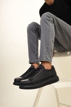 CH175 Mirror Erkek Günlük Bağcıklı Cilt Spor Sneaker Ayakkabı CST - Siyah CH175 Mirror Erkek Günlük Bağcıklı Cilt Spor Sneaker Ayakkabı CST - Siyah