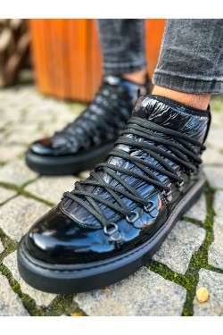 CH189 Charisma Erkek Günlük Bağcıklı Rugan Paraşüt Kumaş Spor Sneaker Ayakkabı RPKST - Siyah