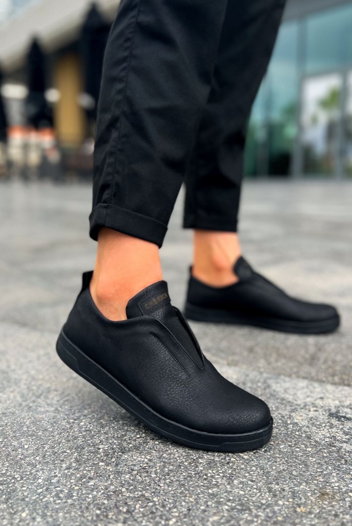 CH195 Rigidus Erkek Günlük Bağcıksız Cilt Spor Sneaker Ayakkabı CST - Siyah CH195 Rigidus Erkek Günlük Bağcıksız Cilt Spor Sneaker Ayakkabı CST - Siyah