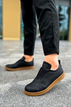CH195 Rigidus Erkek Günlük Bağcıksız Krep Taban Cilt Spor Sneaker Ayakkabı CKT - Siyah CH195 Rigidus Erkek Günlük Bağcıksız Krep Taban Cilt Spor Sneaker Ayakkabı CKT - Siyah