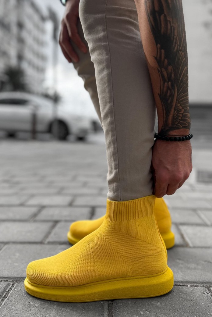 CH207 Maglieria-T Erkek Günlük Bağcıksız Triko Spor Sneaker Ayakkabı TST - Sarı CH207 Maglieria-T Erkek Günlük Bağcıksız Triko Spor Sneaker Ayakkabı TST - Sarı