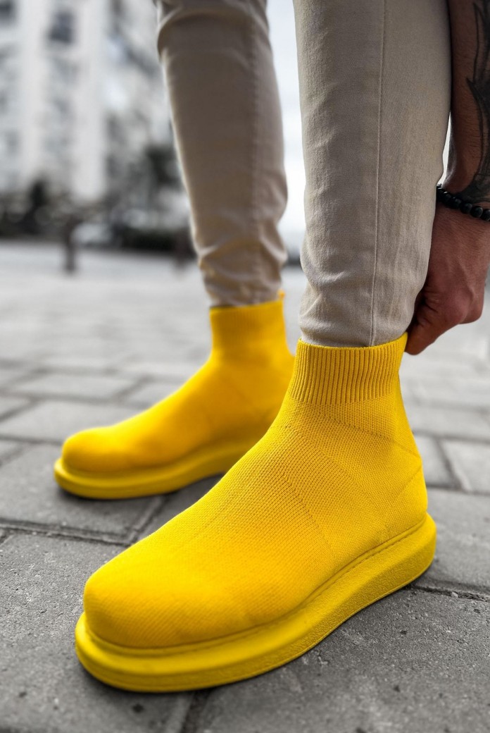 CH207 Maglieria-T Erkek Günlük Bağcıksız Triko Spor Sneaker Ayakkabı TST - Sarı CH207 Maglieria-T Erkek Günlük Bağcıksız Triko Spor Sneaker Ayakkabı TST - Sarı