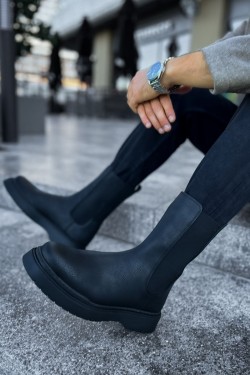 CH223 Alaska Erkek Spor Günlük Bağcıksız Cilt Bot CST - Siyah CH223 Alaska Erkek Spor Günlük Bağcıksız Cilt Bot CST - Siyah