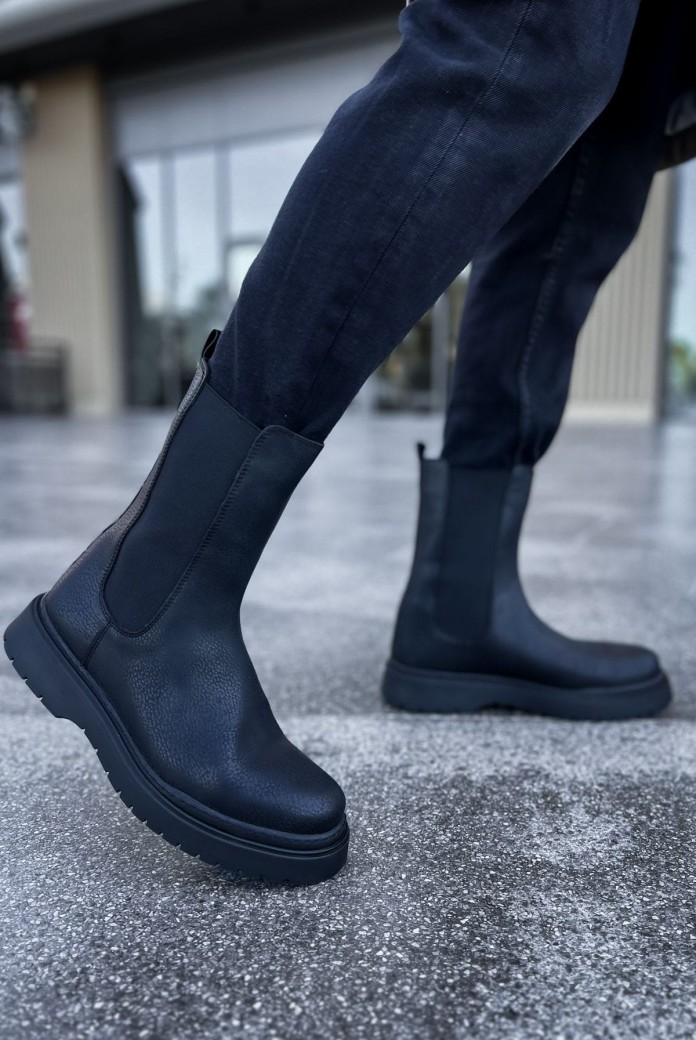 CH223 Alaska Erkek Spor Günlük Bağcıksız Cilt Bot CST - Siyah CH223 Alaska Erkek Spor Günlük Bağcıksız Cilt Bot CST - Siyah