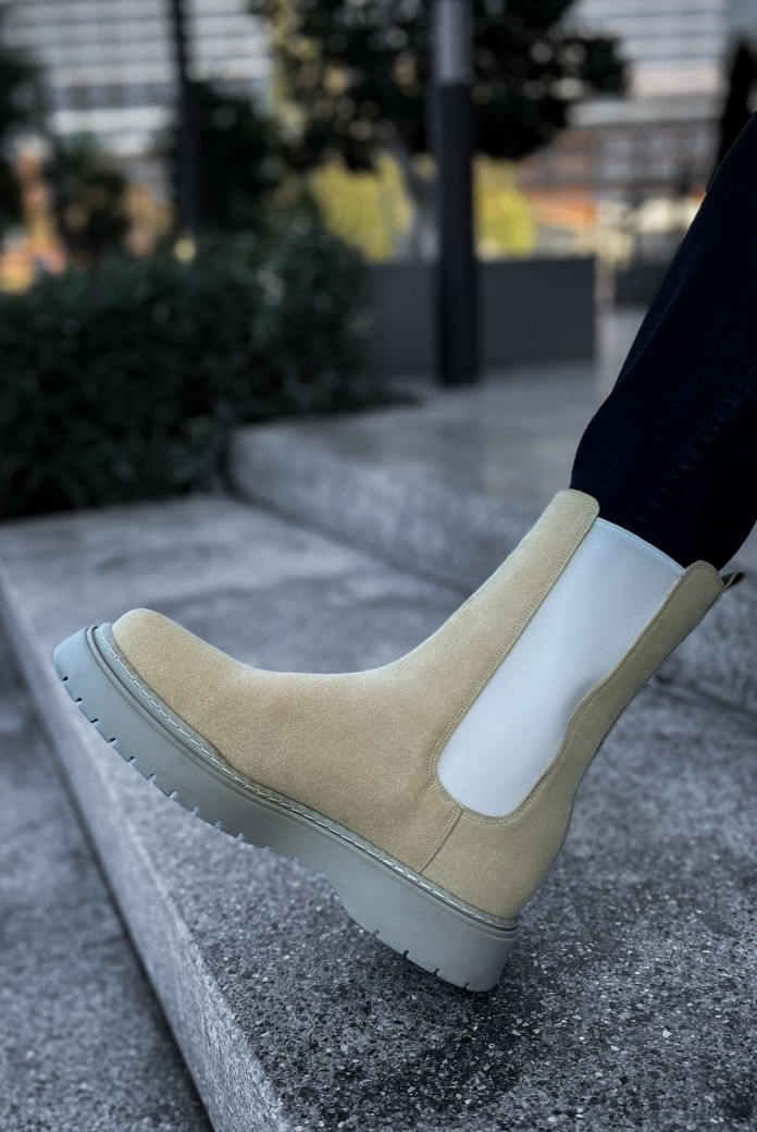 CH223 Alaska Erkek Spor Günlük Bağcıksız Süet Bot SKT - Kum