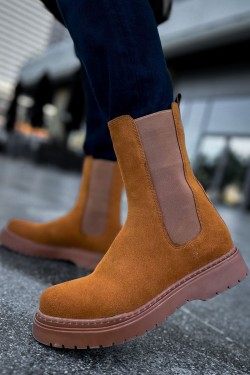 CH223 Alaska Erkek Spor Günlük Bağcıksız Süet Bot STT - Taba