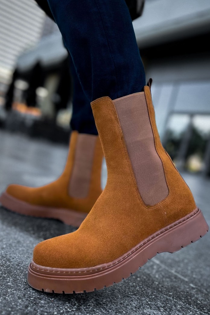 CH223 Alaska Erkek Spor Günlük Bağcıksız Süet Bot STT - Taba