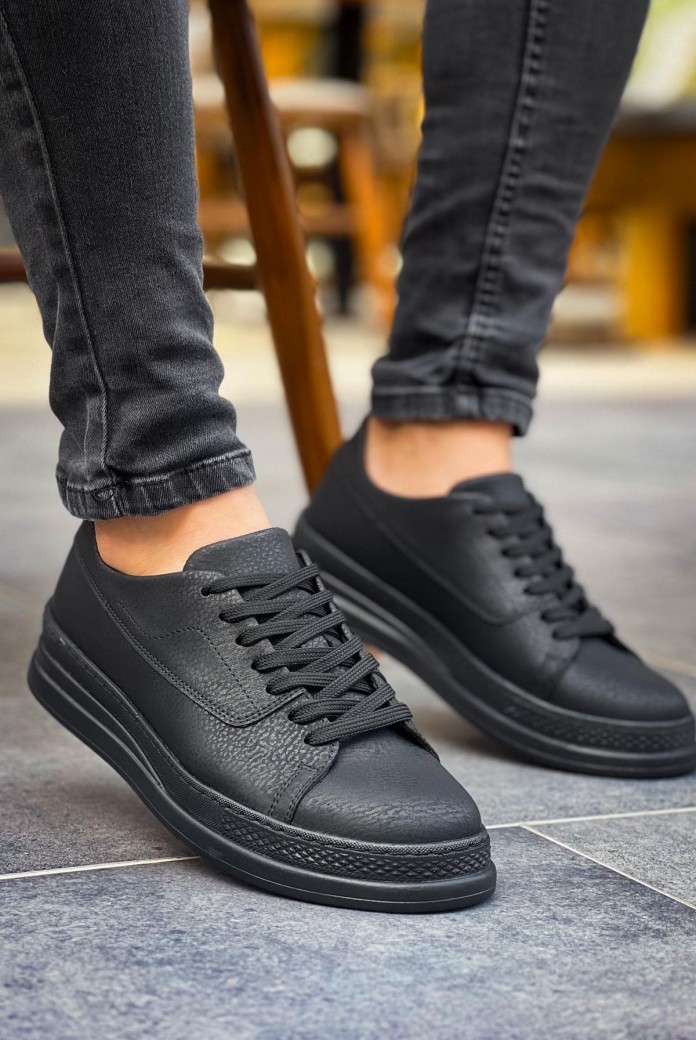 CH2401 Laiva Erkek Günlük Bağcıklı Cilt Spor Sneaker Ayakkabı CST - Siyah CH2401 Laiva Erkek Günlük Bağcıklı Cilt Spor Sneaker Ayakkabı CST - Siyah