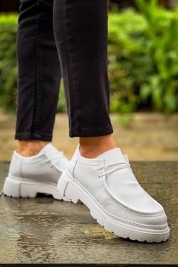 CH2404 Castle Erkek Günlük Bağcıklı Cilt Klasik Ayakkabı CBT - Beyaz CH2404 Castle Erkek Günlük Bağcıklı Cilt Klasik Ayakkabı CBT - Beyaz