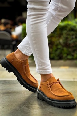 CH2404 Castle Erkek Günlük Bağcıklı Süet Klasik Ayakkabı SST - Taba