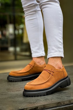 CH2404 Castle Erkek Günlük Bağcıklı Süet Klasik Ayakkabı SST - Taba