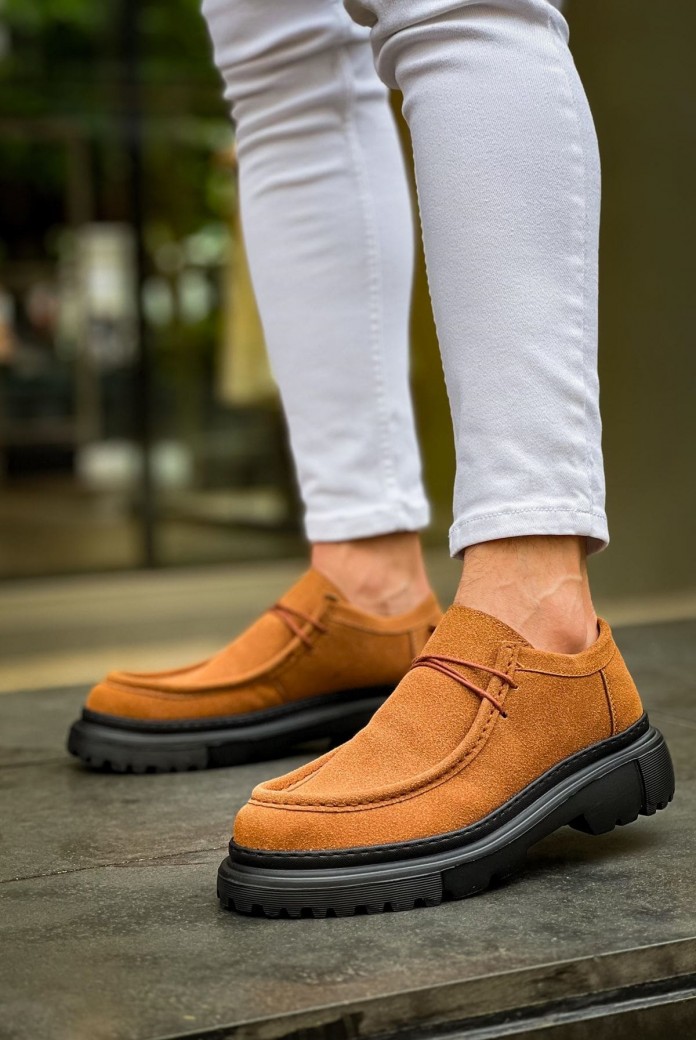 CH2404 Castle Erkek Günlük Bağcıklı Süet Klasik Ayakkabı SST - Taba