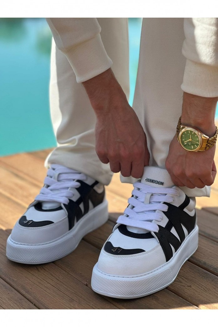 CH2407 Star-X Erkek Günlük Bağcıklı Cilt Spor Sneaker Ayakkabı CBT - Beyaz/Siyah CH2407 Star-X Erkek Günlük Bağcıklı Cilt Spor Sneaker Ayakkabı CBT - Beyaz/Siyah