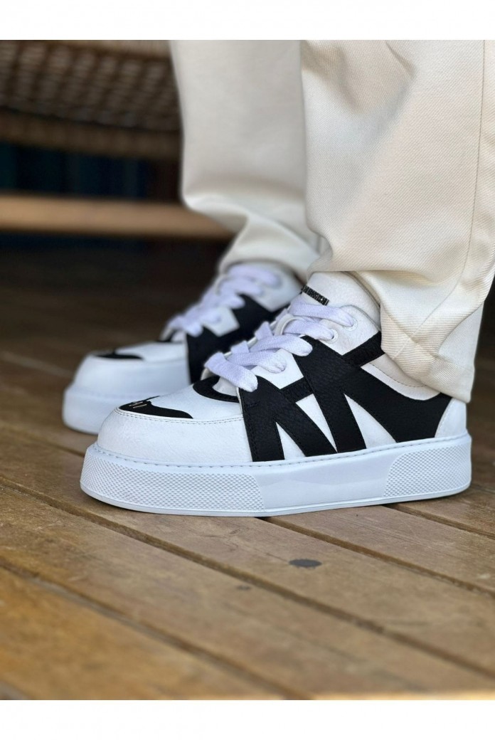CH2407 Star-X Erkek Günlük Bağcıklı Cilt Spor Sneaker Ayakkabı CBT - Beyaz/Siyah CH2407 Star-X Erkek Günlük Bağcıklı Cilt Spor Sneaker Ayakkabı CBT - Beyaz/Siyah