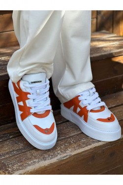 CH2407 Star-X Erkek Günlük Bağcıklı Cilt Spor Sneaker Ayakkabı CBT - Beyaz/Turuncu CH2407 Star-X Erkek Günlük Bağcıklı Cilt Spor Sneaker Ayakkabı CBT - Beyaz/Turuncu