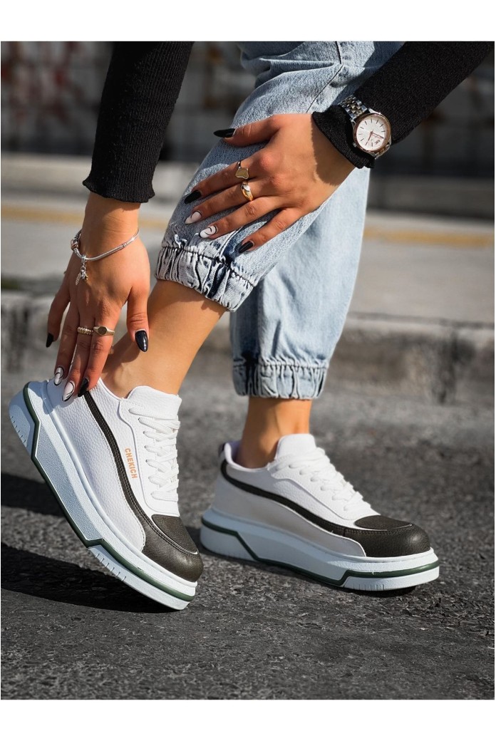 CH241 Signature Line Up Erkek Günlük Bağcıklı Cilt Spor Sneaker Ayakkabı CBT - Beyaz/Haki CH241 Signature Line Up Erkek Günlük Bağcıklı Cilt Spor Sneaker Ayakkabı CBT - Beyaz/Haki