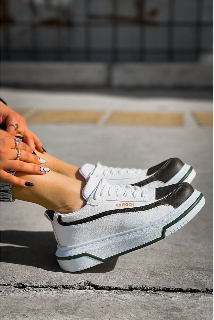 CH241 Signature Line Up Erkek Günlük Bağcıklı Cilt Spor Sneaker Ayakkabı CBT - Beyaz/Haki CH241 Signature Line Up Erkek Günlük Bağcıklı Cilt Spor Sneaker Ayakkabı CBT - Beyaz/Haki