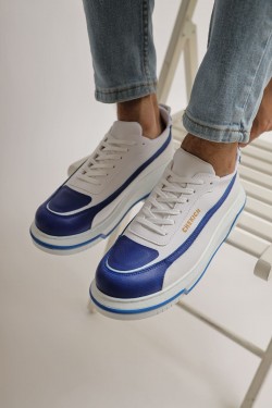 CH241 Signature Line Up Erkek Günlük Bağcıklı Cilt Spor Sneaker Ayakkabı CBT - Beyaz/Mavi CH241 Signature Line Up Erkek Günlük Bağcıklı Cilt Spor Sneaker Ayakkabı CBT - Beyaz/Mavi