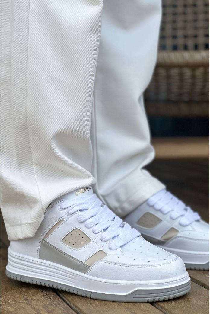 CH2410 Avax Erkek Günlük Bağcıklı Cilt Spor Sneaker Ayakkabı CBT - Beyaz/Bej CH2410 Avax Erkek Günlük Bağcıklı Cilt Spor Sneaker Ayakkabı CBT - Beyaz/Bej