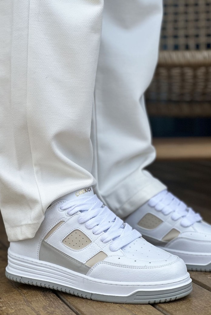 CH2410 Avax Erkek Günlük Bağcıklı Cilt Spor Sneaker Ayakkabı CBT - Beyaz/Bej CH2410 Avax Erkek Günlük Bağcıklı Cilt Spor Sneaker Ayakkabı CBT - Beyaz/Bej