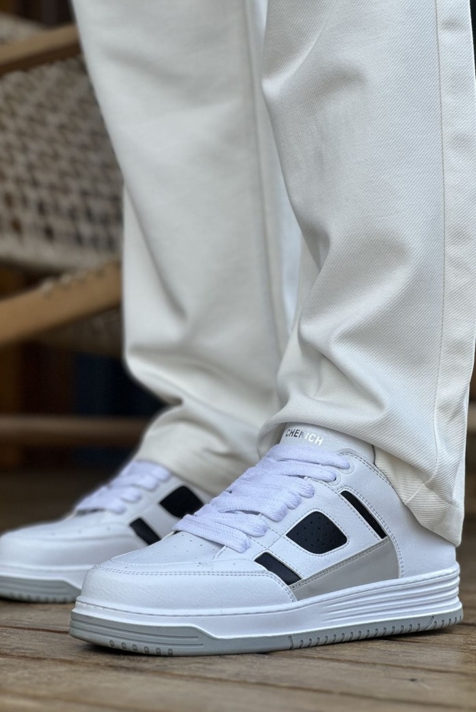 CH2410 Avax Erkek Günlük Bağcıklı Cilt Spor Sneaker Ayakkabı CBT - Beyaz/Siyah CH2410 Avax Erkek Günlük Bağcıklı Cilt Spor Sneaker Ayakkabı CBT - Beyaz/Siyah