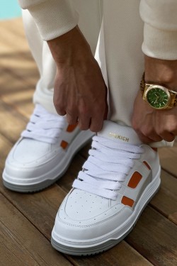 CH2410 Avax Erkek Günlük Bağcıklı Cilt Spor Sneaker Ayakkabı CBT - Beyaz/Turuncu CH2410 Avax Erkek Günlük Bağcıklı Cilt Spor Sneaker Ayakkabı CBT - Beyaz/Turuncu