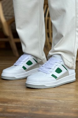 CH2410 Avax Erkek Günlük Bağcıklı Cilt Spor Sneaker Ayakkabı CBT - Beyaz/Yeşil CH2410 Avax Erkek Günlük Bağcıklı Cilt Spor Sneaker Ayakkabı CBT - Beyaz/Yeşil