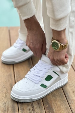 CH2410 Avax Erkek Günlük Bağcıklı Cilt Spor Sneaker Ayakkabı CBT - Beyaz/Yeşil CH2410 Avax Erkek Günlük Bağcıklı Cilt Spor Sneaker Ayakkabı CBT - Beyaz/Yeşil