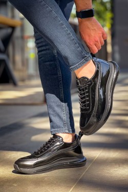 CH2419 Cools Erkek Günlük Bağcıklı Rugan Cilt Spor Sneaker Ayakkabı RCST - Siyah CH2419 Cools Erkek Günlük Bağcıklı Rugan Cilt Spor Sneaker Ayakkabı RCST - Siyah