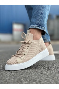 CH2423 During Erkek Günlük Bağcıklı Triko Spor Sneaker Ayakkabı TBT - Bej