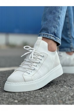 CH2423 During Erkek Günlük Bağcıklı Triko Spor Sneaker Ayakkabı TBT - Beyaz