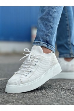 CH2423 During Erkek Günlük Bağcıklı Triko Spor Sneaker Ayakkabı TBT - Beyaz