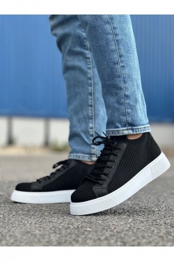 CH2423 During Erkek Günlük Bağcıklı Triko Spor Sneaker Ayakkabı TBT - Siyah