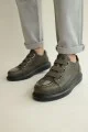 CH251 Mirror Erkek Günlük Lastikli Cilt Spor Sneaker Ayakkabı CST - Haki