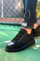 CH251 Mirror Erkek Günlük Lastikli Cilt Spor Sneaker Ayakkabı CST - Siyah