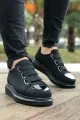 CH251 Mirror Erkek Günlük Lastikli Süet Spor Sneaker Ayakkabı SST - Siyah