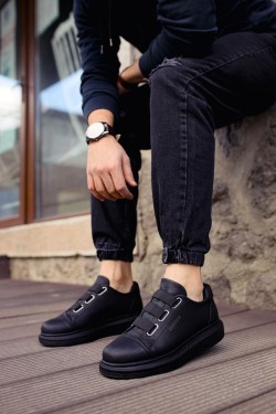 CH253 Mirror Non Erkek Günlük Lastikli Cilt Spor Sneaker Ayakkabı CST - Siyah CH253 Mirror Non Erkek Günlük Lastikli Cilt Spor Sneaker Ayakkabı CST - Siyah