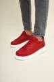CH257 Estrellas Erkek Günlük Bağcıklı Cilt Spor Sneaker Ayakkabı CBT - Kırmızı