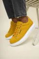CH257 Estrellas Erkek Günlük Bağcıklı Cilt Spor Sneaker Ayakkabı CBT - Sarı