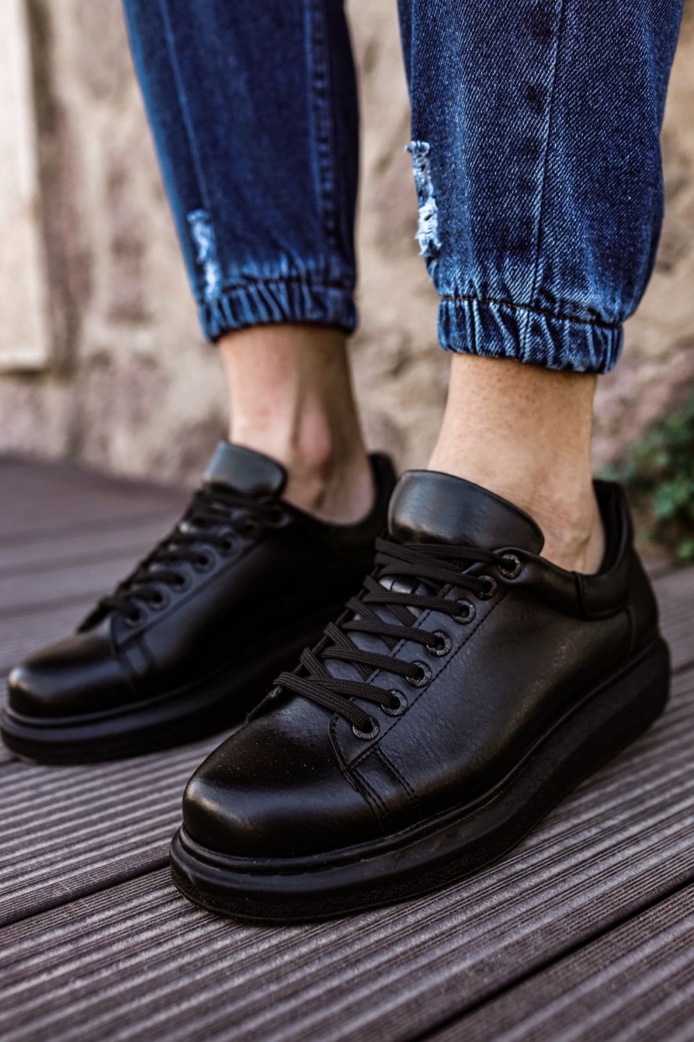 CH257 Estrellas Erkek Günlük Bağcıklı Cilt Spor Sneaker Ayakkabı CST - Siyah CH257 Estrellas Erkek Günlük Bağcıklı Cilt Spor Sneaker Ayakkabı CST - Siyah