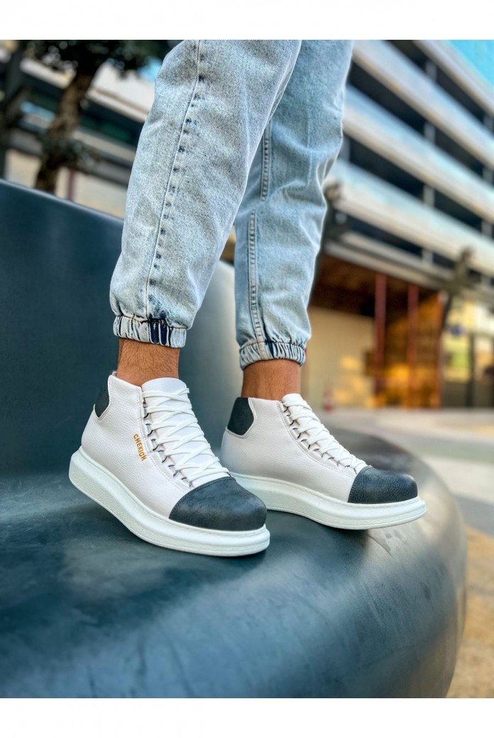 CH258 Roma Colourful Erkek Spor Günlük Bağcıklı Cilt Bot CBT - Beyaz/Antrasit CH258 Roma Colourful Erkek Spor Günlük Bağcıklı Cilt Bot CBT - Beyaz/Antrasit